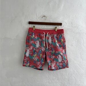 Men’s size small swim trunks- tropical pattern